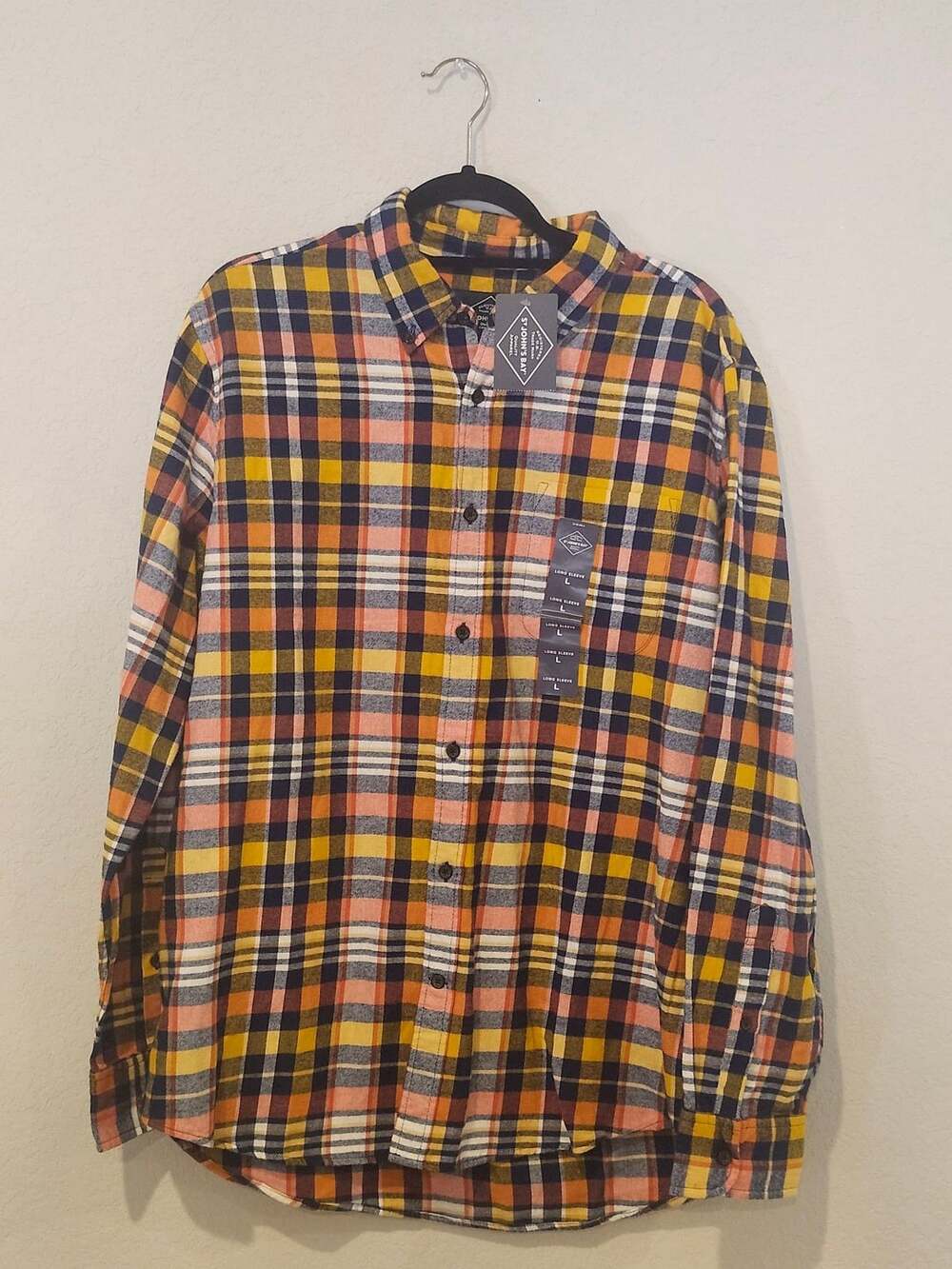 St. John's Bay Mens Long Sleeve Adaptive Classic Fit Flannel